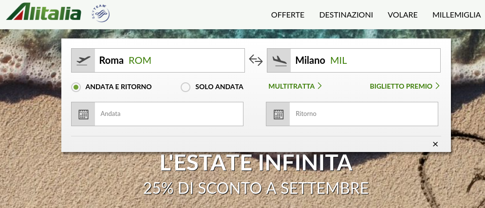 Alitalia-Roma-Milano