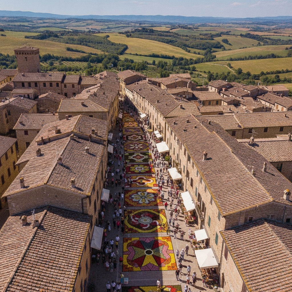 Infiorata Città della Pieve 2026: programma, fiori e tradizione nel cuore dell’Umbria